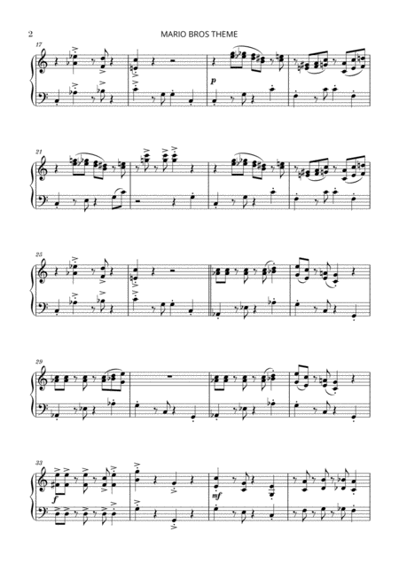 Super Mario Bros Theme For Piano Page 2