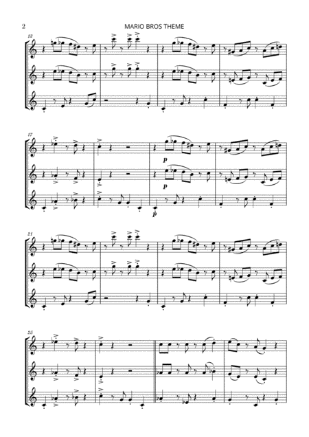 Super Mario Bros Theme For Violin Trio Page 2