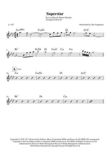 Superstar Lead Sheet Performed By The Carpenters Page 2