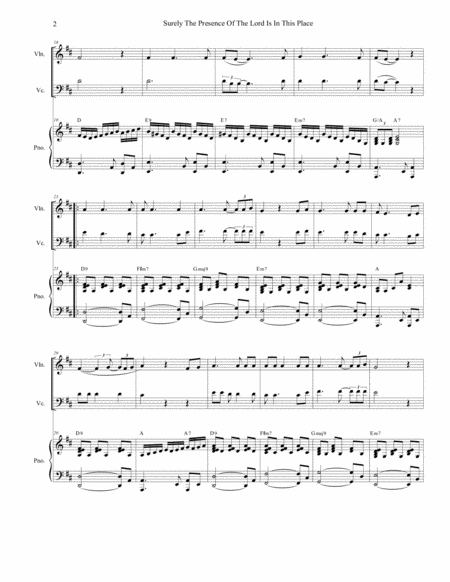 Surely The Presence Of The Lord Is In This Place Duet For Violin And Cello Page 2