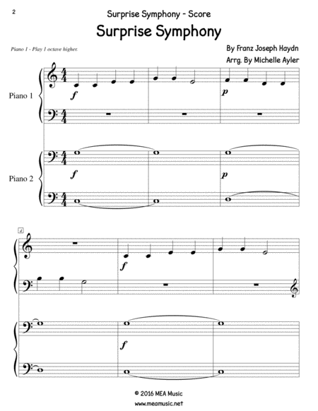 Surprise Symphony 1 Piano 4 Hands Page 2