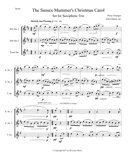 Sussex Mummers Christmas Carol For Sax Trio Page 2