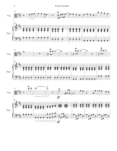 Sweet Caroline For Viola And Piano Page 2