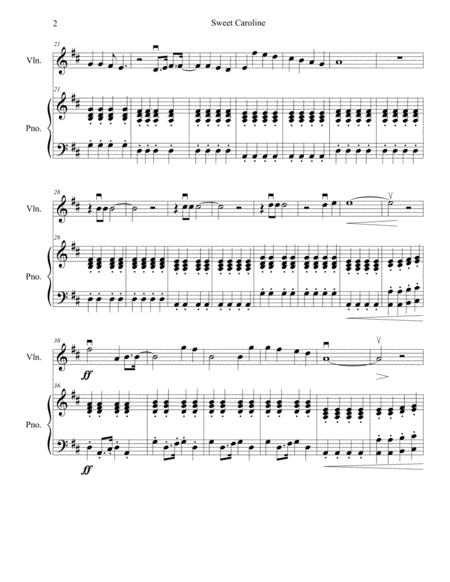 Sweet Caroline For Violin And Piano Page 2