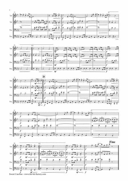 Sweet Caroline Neil Diamond Classic Brass Quartet H Page 2