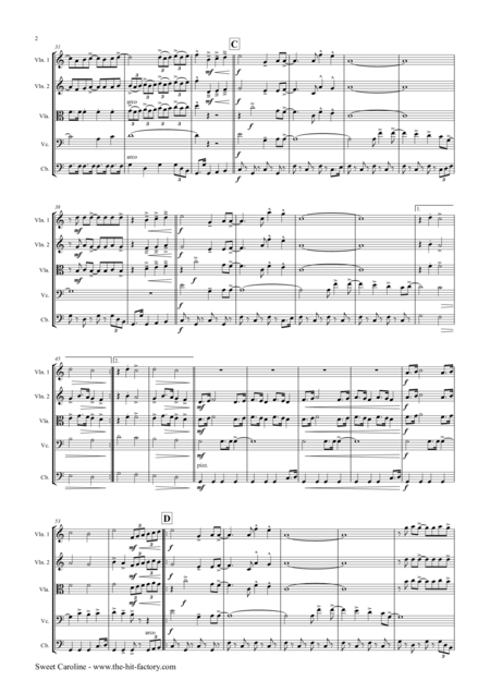 Sweet Caroline Neil Diamond Classic String Quintet Page 2