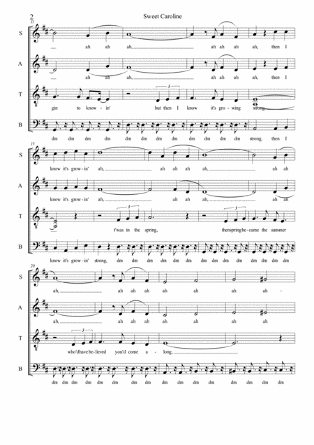 Sweet Caroline Satb A Cappella Page 2