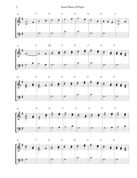 Sweet Hour Of Prayer For 2 Octave Handbell Choir Page 2