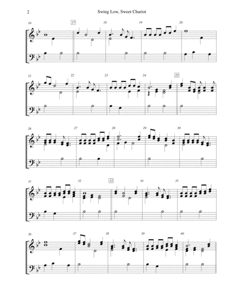 Swing Low Sweet Chariot For 2 Octave Handbell Choir Page 2