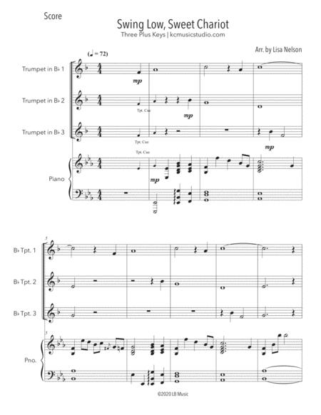 Swing Low Sweet Chariot Trumpet Trio With Piano Accompaniment Page 2