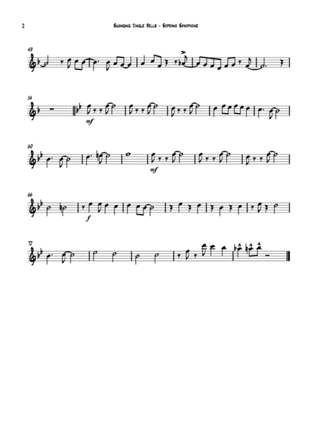 Swinging Jingle Bells For Saxophone Quartet Satb Page 2