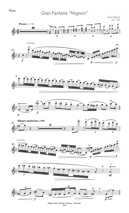 Taffanel Grand Fantasy Mignon For Flute Piano Page 2
