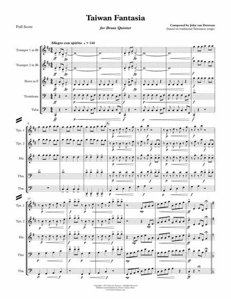 Taiwan Fantasia For Brass Quintet Page 2