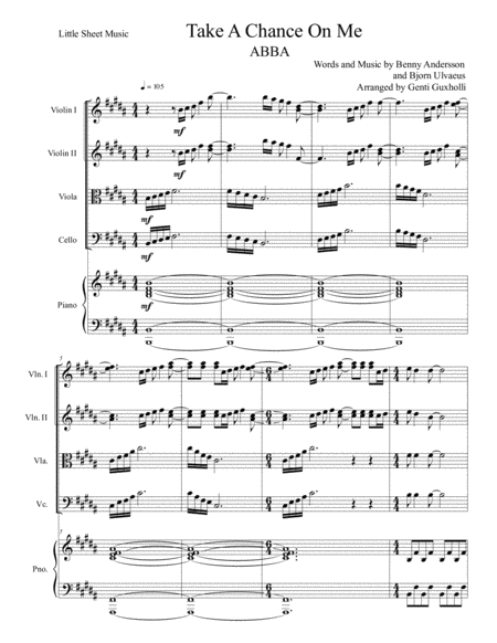 Take A Chance On Me String Quartet Piano Page 2