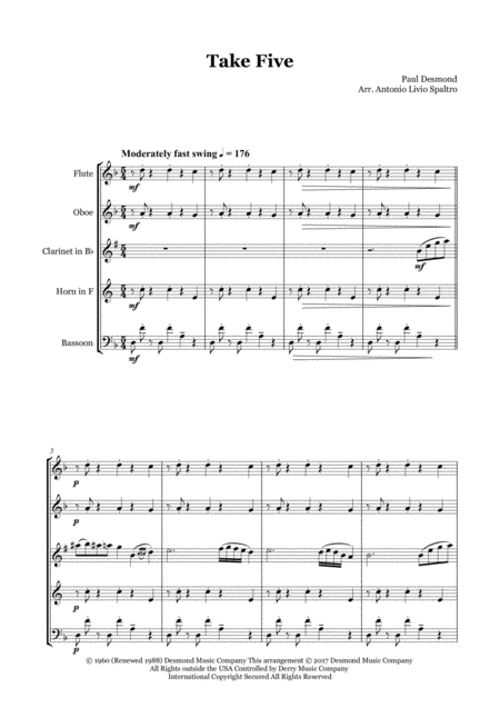 Take Five For Woodwind Quintet Page 2