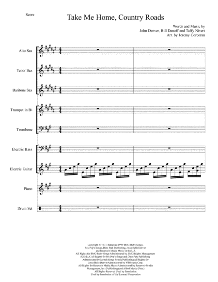 Take Me Home Country Roads For Rock Band With Horns Page 2