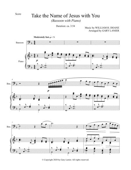 Take The Name Of Jesus With You For Bassoon And Piano With Score Part Page 2