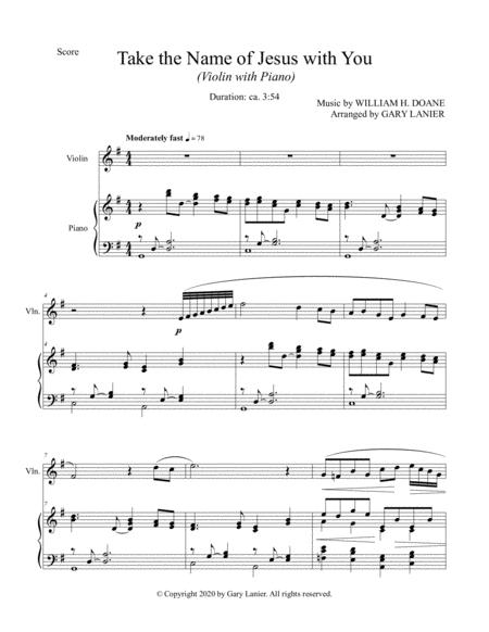Take The Name Of Jesus With You For Violin And Piano With Score Part Page 2