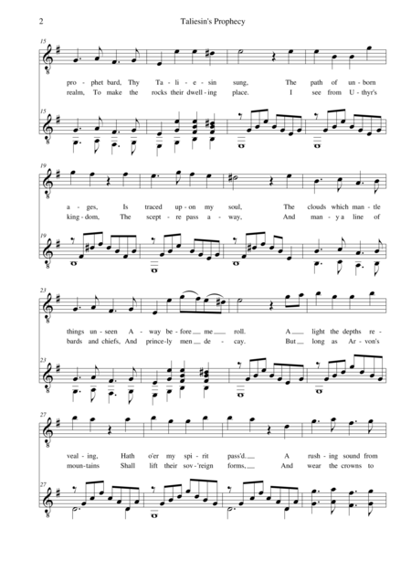 Taliesins Prophecy For Tenor And Guitar Page 2