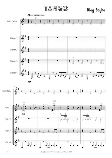 Tango 1 4 For Soloist And Guitars Quartet Page 2