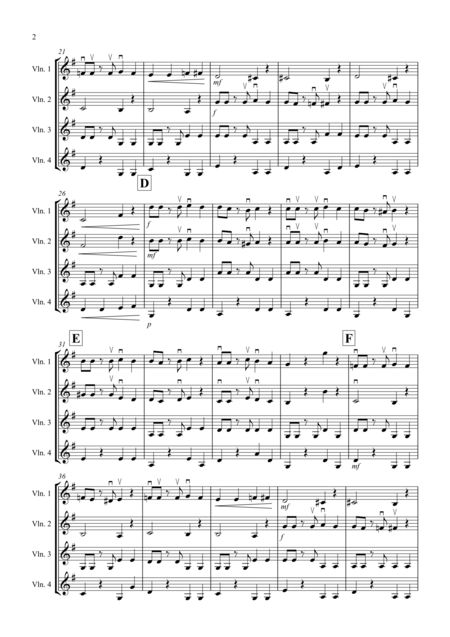 Tango Al Fresco For Beginning Violin Quartet Page 2
