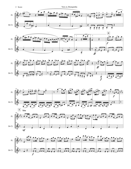 Tango By Nazareth For Flute And Clarinet Duet Page 2