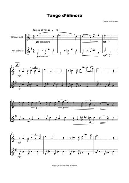 Tango D Elinora For Clarinet And Alto Clarinet Duet Page 2