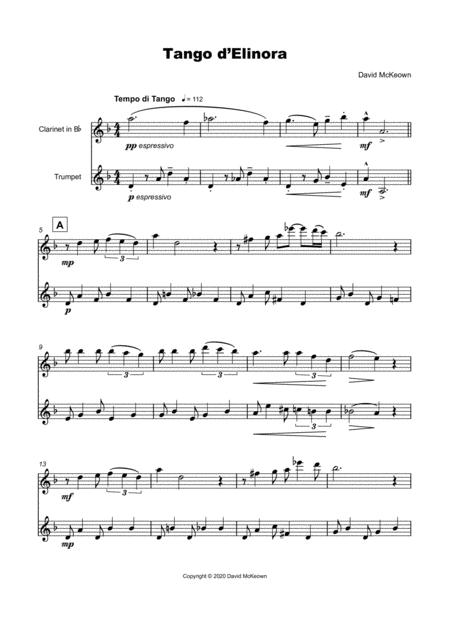 Tango D Elinora For Clarinet And Trumpet Duet Page 2