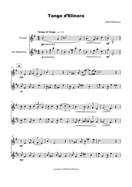 Tango D Elinora For Trumpet And Alto Saxophone Duet Page 2