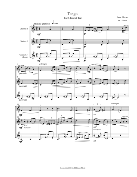 Tango For Clarinet Trio Page 2