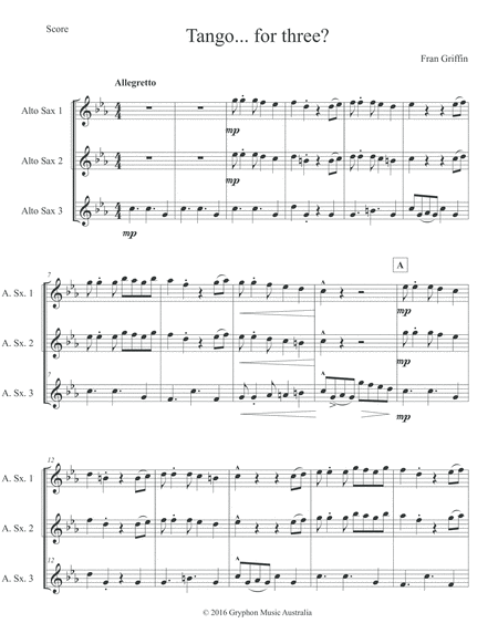 Tango For Three For Saxophone Trio Page 2