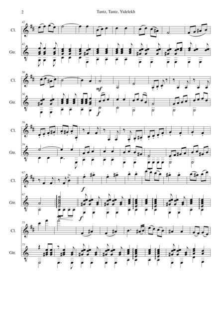 Tantz Tantz Yidelekh For Clarinet And Guitar Page 2