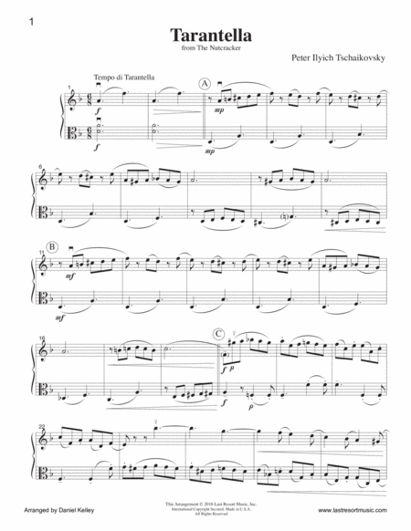 Tarantella From The Nutcracker For Violin Viola Duet Music For Two Or Flute Or Oboe Viola Page 2