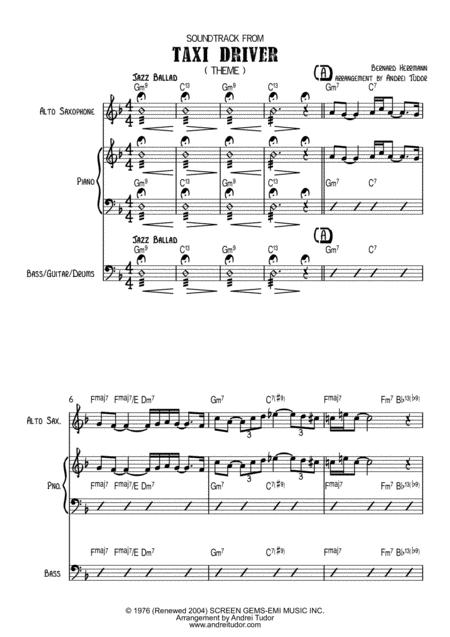 Taxi Driver Theme Full Score Parts Page 2