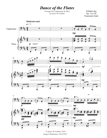 Tchaikovsky Dance Of The Flutes From Nutcracker Suite For Euphonium Piano Page 2