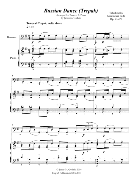 Tchaikovsky Russian Dance From Nutcracker Suite For Bassoon Piano Page 2