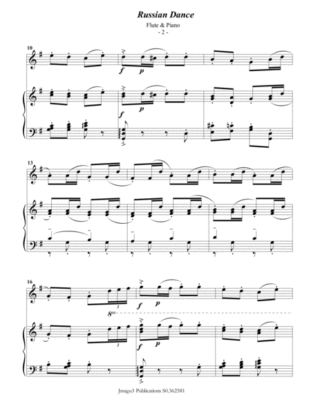 Tchaikovsky Russian Dance From Nutcracker Suite For Flute Piano Page 2