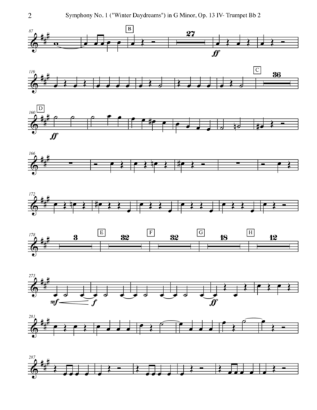 Tchaikovsky Symphony No 1 Movement Iv Trumpet In Bb 2 Transposed Part Op 13 Page 2