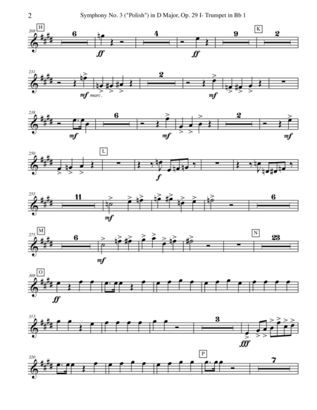 Tchaikovsky Symphony No 3 Movement I Trumpet In Bb 1 Transposed Part Op 29 Page 2