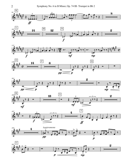Tchaikovsky Symphony No 6 Movement Iii Trumpet In Bb 2 Transposed Part Op 74 Page 2
