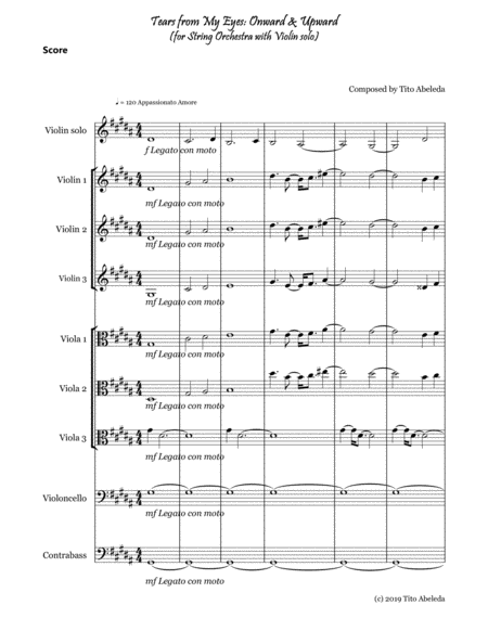 Tears From My Eyes Onward And Upward String Orchestra With Violin Solo Page 2