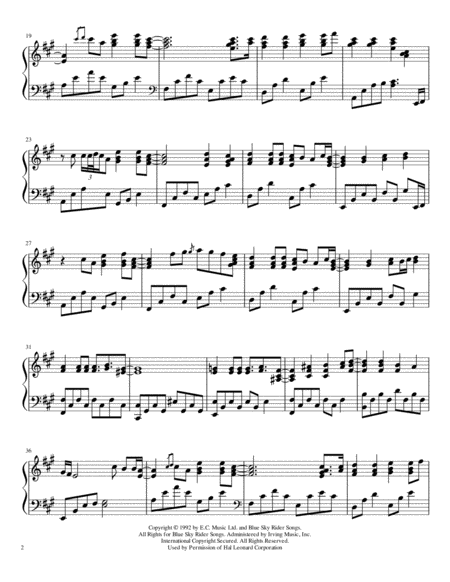 Tears In Heaven Piano Solo Page 2