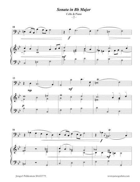 Telemann Sonata In Bb Major For Cello Piano Page 2