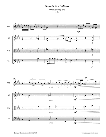Telemann Sonata In C Minor For Oboe String Trio Page 2