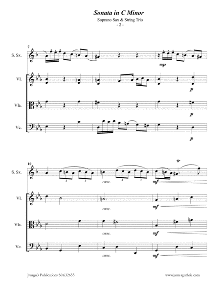 Telemann Sonata In C Minor For Soprano Sax String Trio Page 2