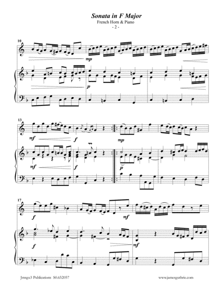 Telemann Sonata In F Major For French Horn Piano Page 2