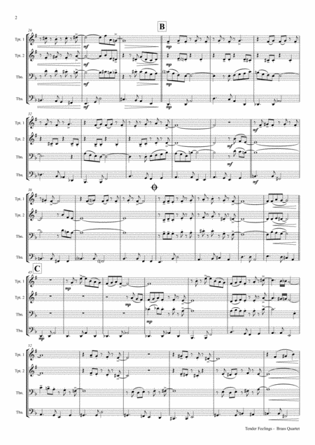 Tender Feelings Bossa Nova Brass Quartet Page 2