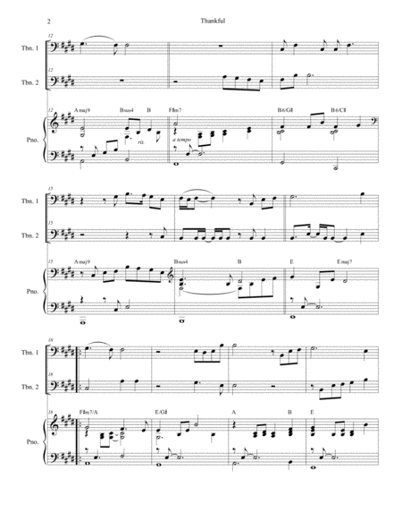 Thankful Trombone Duet Page 2