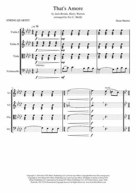 That Amore That Love String Quartet Page 2