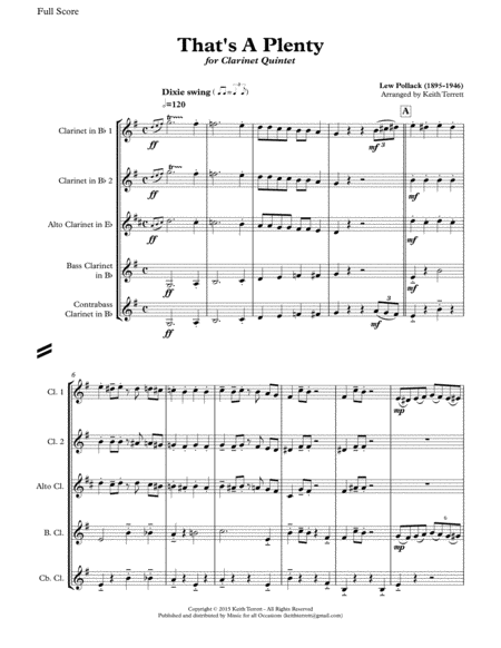 Thats A Plenty For Clarinet Quintet Page 2
